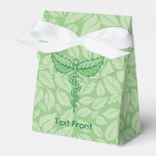 Caduceus mit Blätter Hintergrund Gefälligkeitsbox Geschenkschachtel