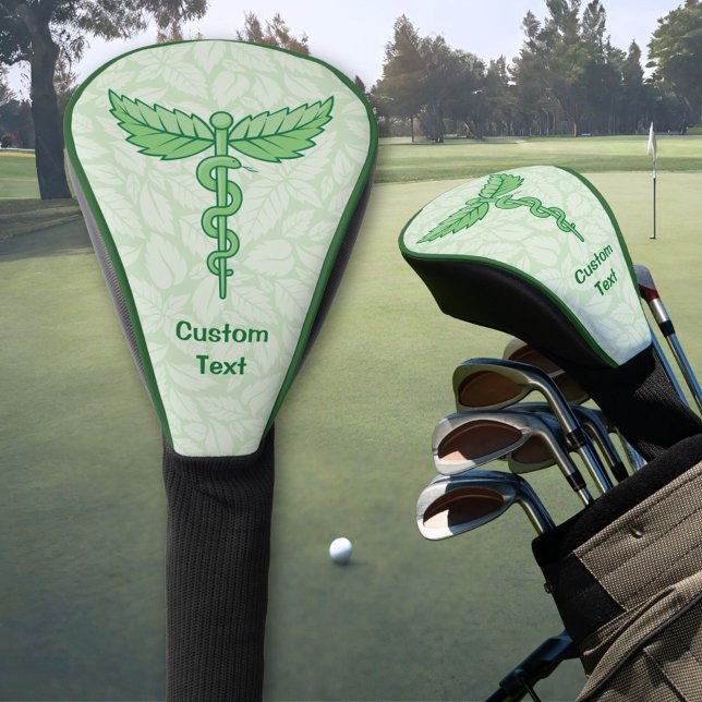 Caduceus mit Blätter Hintergrund Golf Headcover (Von Creator hochgeladen)