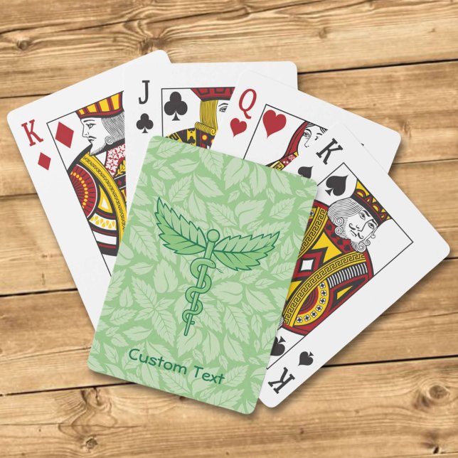 Caduceus mit Blätter Hintergrund Spielkarten (Von Creator hochgeladen)