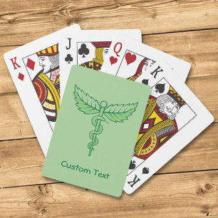 Caduceus mit Blätter Kartenspielen Spielkarten