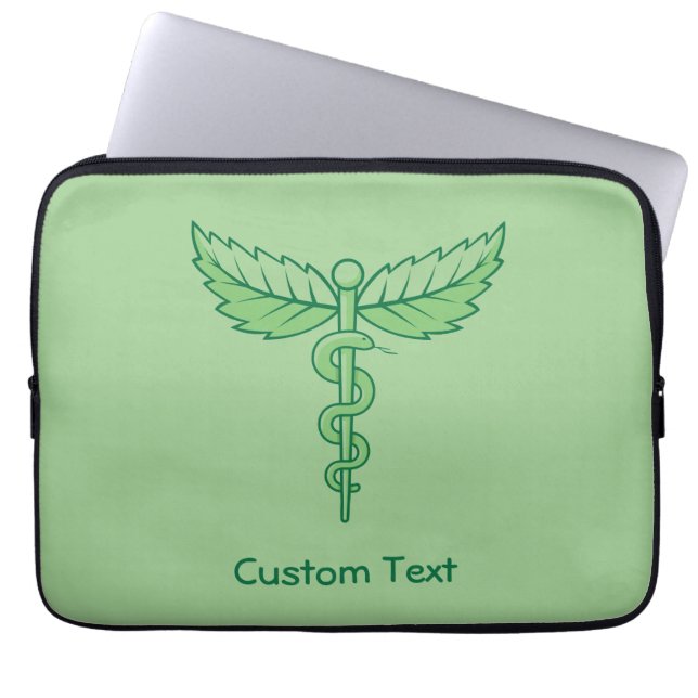 Caduceus mit Blätter Laptop-Sieb Laptopschutzhülle (Vorderseite)