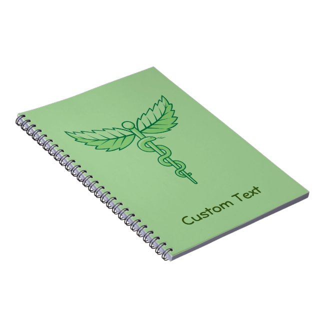 Caduceus mit Blätter Notebook Notizblock (Rechte Seite)