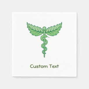 Caduceus mit Blätter Papier Napkins Serviette