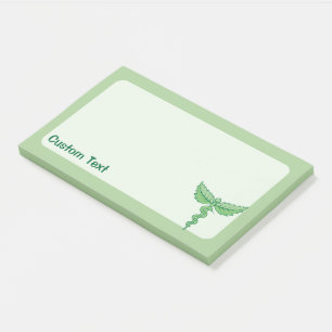 Caduceus mit Blätter Post-it Klebezettel