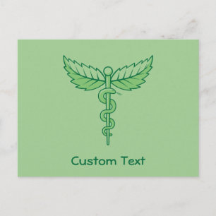Caduceus mit Blätter Postkarte