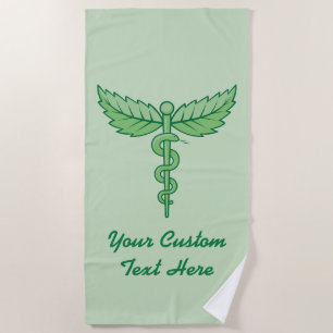 Caduceus mit Blätter Strandtuch