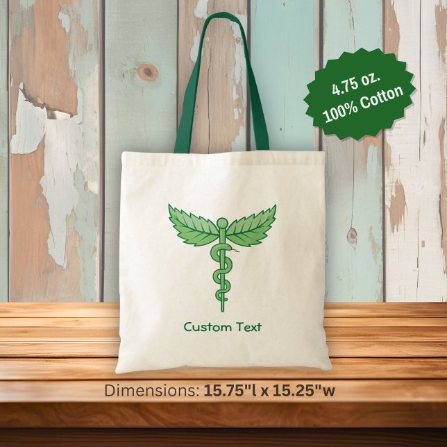 Caduceus mit Blätter Tragetasche (Von Creator hochgeladen)