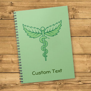 Caduceus mit Blättern Notizbuch Notizblock