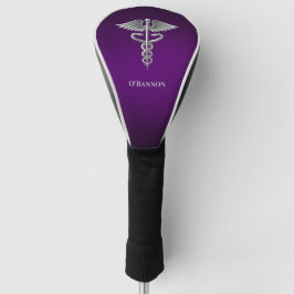 Caduceus on Purple personalized Golf Headcover