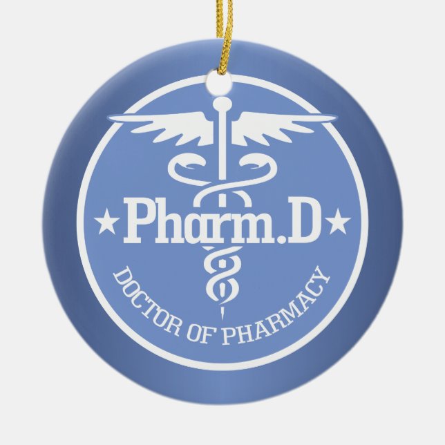 Caduceus PharmD 2 Keramik Ornament (Vorne)