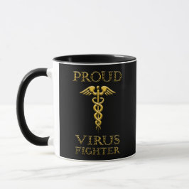 Caduceus Proud Virus Kämpfen gelb auf schwarz Tasse