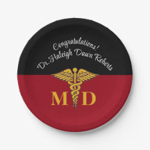 Caduceus Red & Black Medical School Abschluss