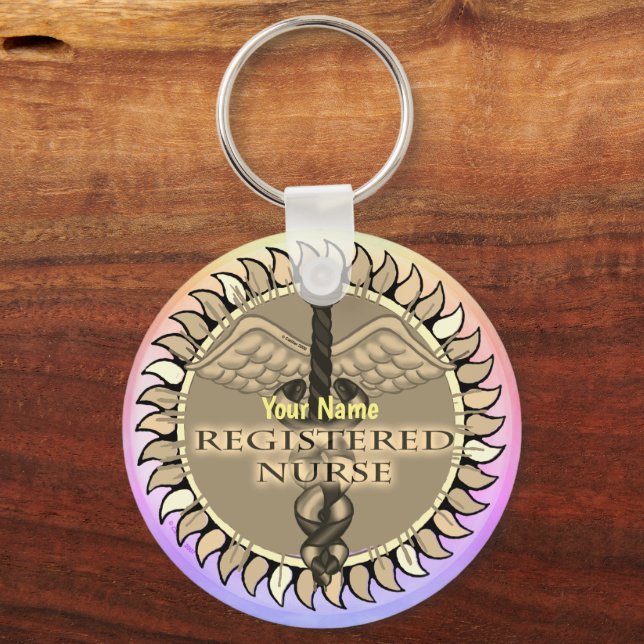 Caduceus Registered Nurse Schlüsselanhänger (Vorderseite)