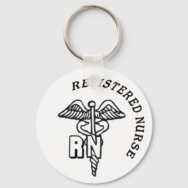 CADUCEUS RN LOGO REGISTRIERTE KRANKENKRANKHEIT SCHLÜSSELANHÄNGER (Vorderseite)