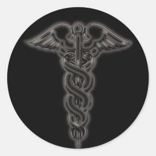 Caduceus Runder Aufkleber