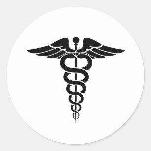 Caduceus Runder Aufkleber