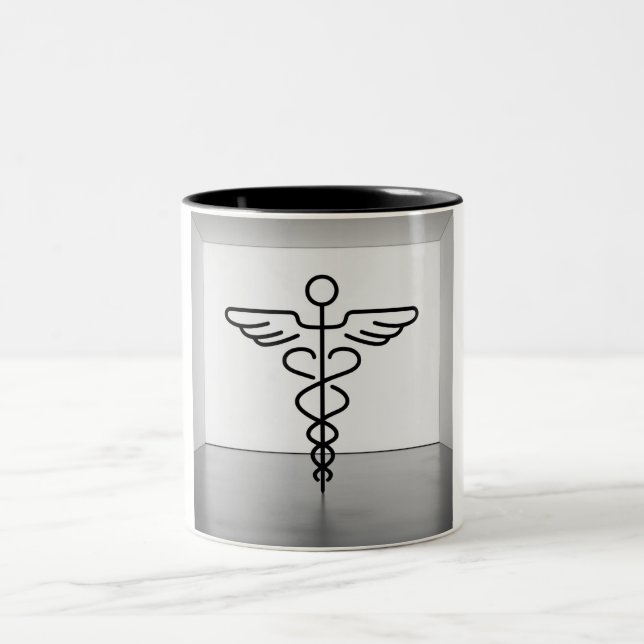 Caduceus Serenity: Ausgewogenheit und Harmonie Zweifarbige Tasse (Mittel)