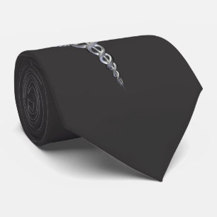 Caduceus Silver Charcoal Neck Tie Krawatte