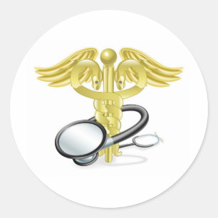 Caduceus Stethoskop Runder Aufkleber