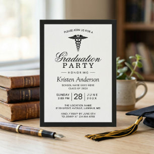 Caduceus Symbol Medical School Graduation Party Einladung