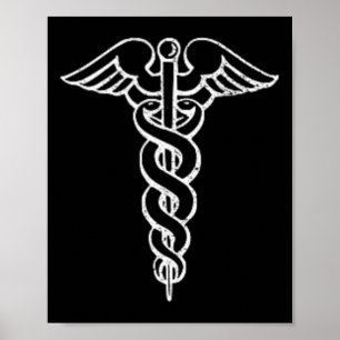 Caduceus Symbol Nurse Doctor Medic np Na Hospit Poster