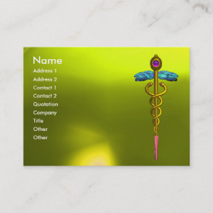CADUCEUS TOPAZ, lebhaftes goldfarbenes Rosa gelb Visitenkarte