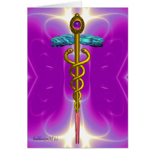 CADUCUS, améthyste en or vibrant Violet Fuchsia