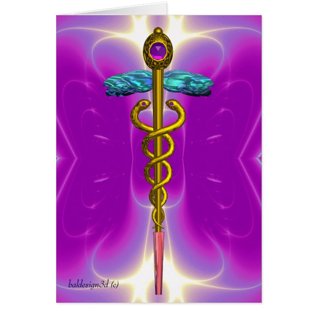 CADUCUS, améthyste en or vibrant Violet Fuchsia (Devant)