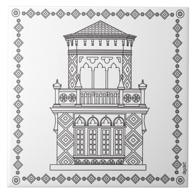 Ca'd'Zan Tower Sarasota Keramik Tile Fliese (Vorderseite)