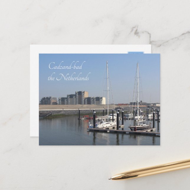 Cadzand-Bad Marina, Zeeland, Niederlande Postkarte (Vorderseite/Rückseite Beispiel)