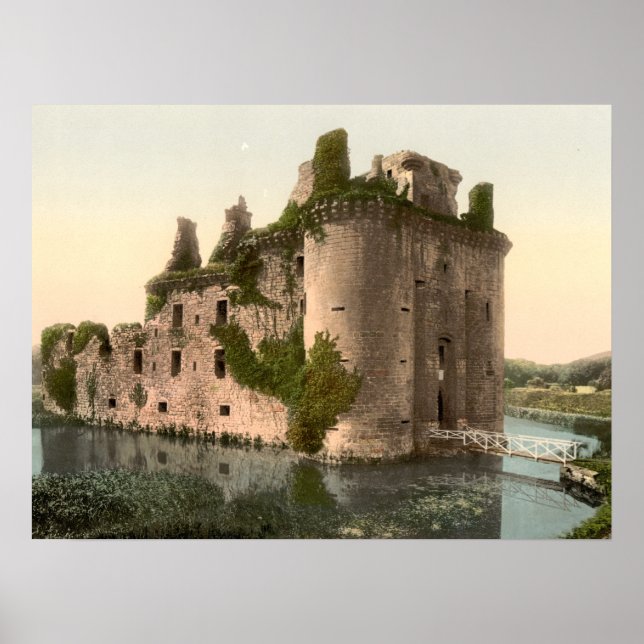 Caerlaverock Castle, schottische Archivdruckerei Poster (Vorne)