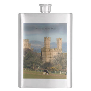 Caernarfon Castle Wales Flachmann