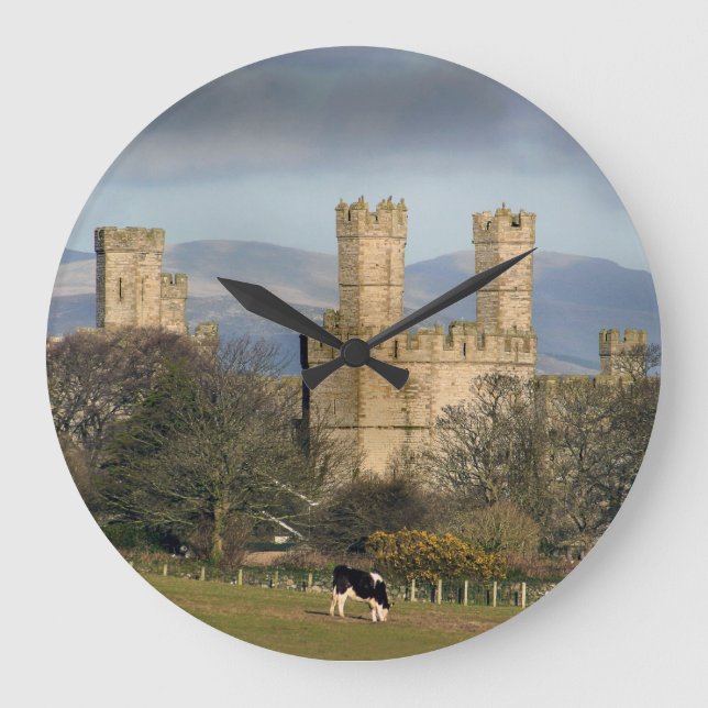 Caernarfon Castle Wales Große Wanduhr (Vorderseite)