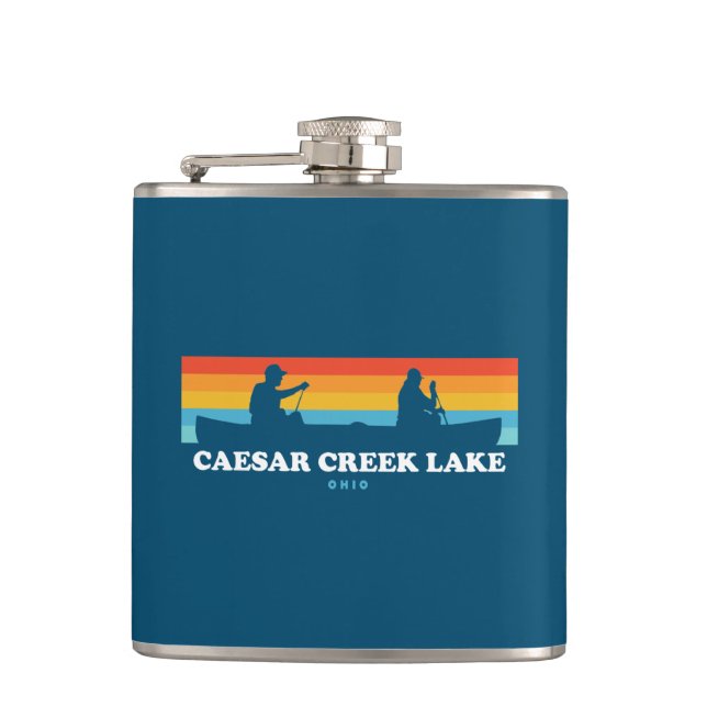 Caesar Creek Lake Ohio Canoe Flachmann (Vorderseite)