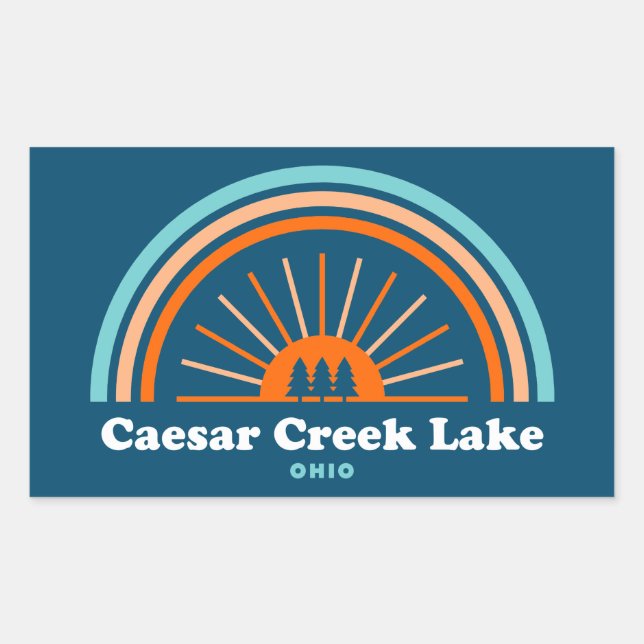 Caesar Creek Lake Ohio Rainbow Rechteckiger Aufkleber (Vorderseite)