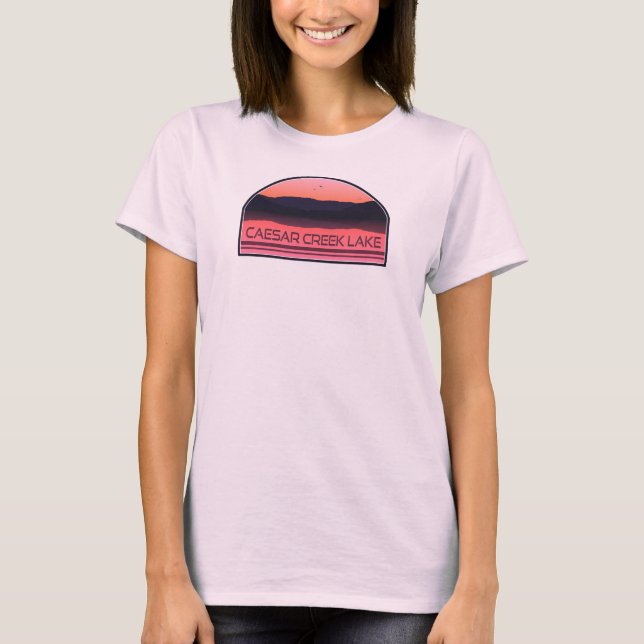 Caesar Creek Lake Ohio Roter Sonnenaufgang T-Shirt (Vorderseite)