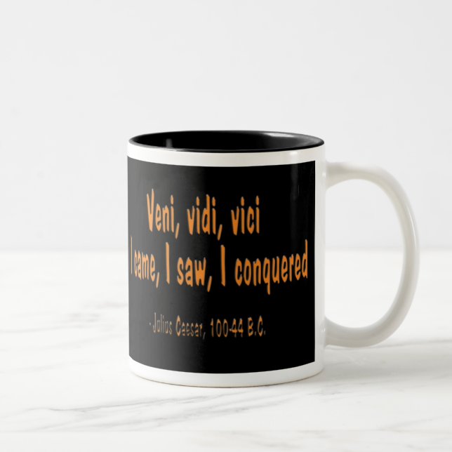 Caesar-Zitat, Team-Mike-Tasse Zweifarbige Tasse (Rechts)