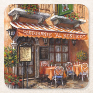 Café Al Porto Rechteckiger Pappuntersetzer