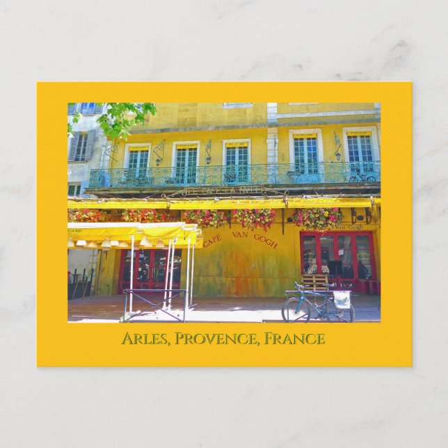 Café, Arles, Provence Postkarte (Vorderseite)