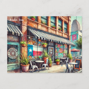 Café artistique à Houston Texas Carte postale