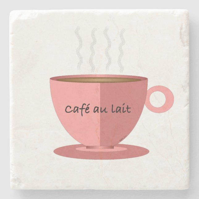 Café au Lait Stone Tile Steinuntersetzer (Vorderseite)