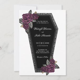 Café avec Faire-part de mariage gothique Rose