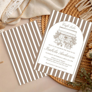 Cafe Baby Handgezeichnete italienische Babyparty Einladung