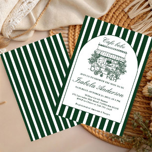 Cafe Baby Handgezeichnete italienische Babyparty Einladung