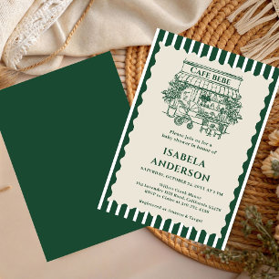 Café Baby Handgezeichnete italienische Babyparty Einladung