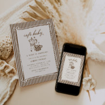 Cafe Baby Shower | Brown Stripe Baby ist auf dem W