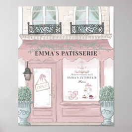 Café Bakery Patisserie Pink Hintergrund Poster