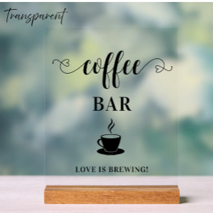 Café-Bar-Hochzeit-Acrylschild Acrylschild