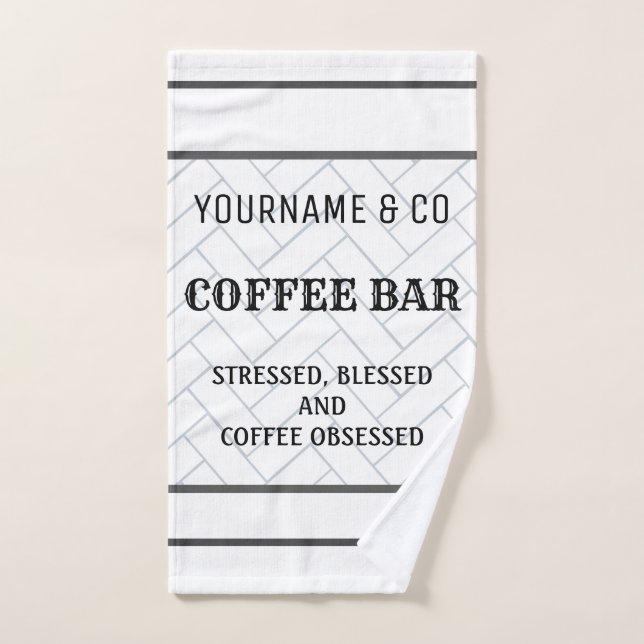 Café Bar Moderne Ferme Serviette à main personnali (Serviette à main)
