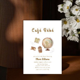 Café Bébé Abenteuer Globus Kaffee Babyparty Einladung